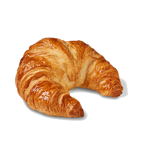 Croissant curvo de mantequilla de Aromas de Café