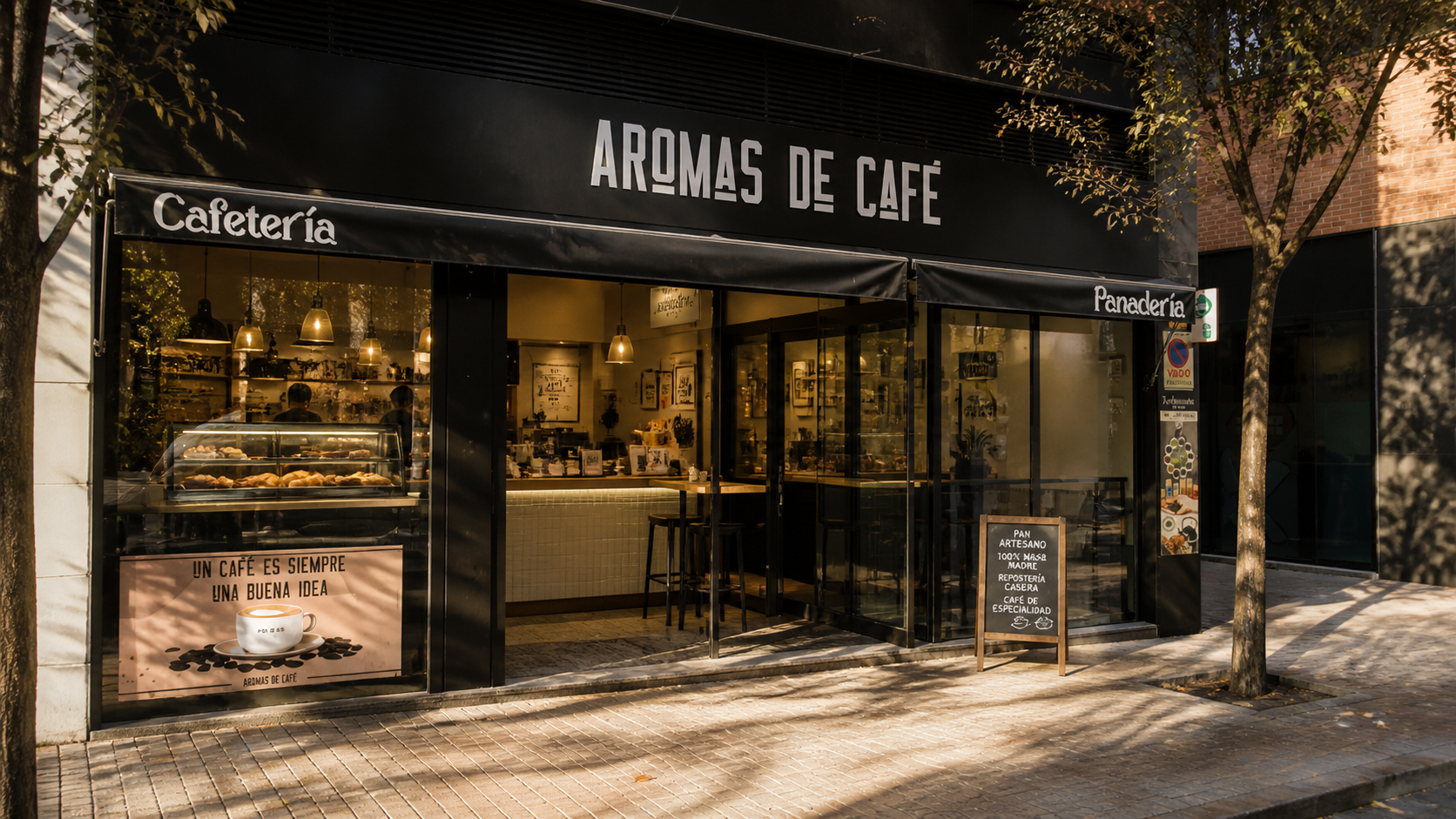 Fachada de Aromas de Café en Madrid